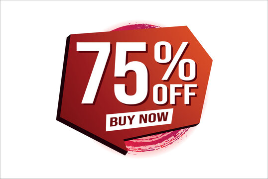 75% seventy five percent off buy now poster banner graphic design icon logo sign symbol social media website coupon

