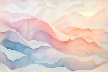 Soft pastel waves in an abstract landscape pattern - obrazy, fototapety, plakaty