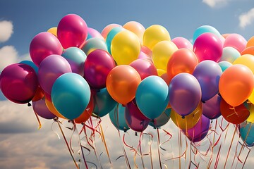 colorful balloons in the sky