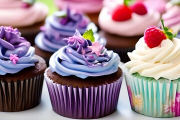 cupcake with pink frosting and sprinkles