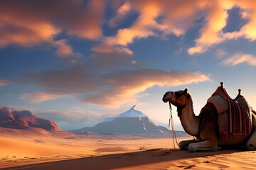 camel in the desert