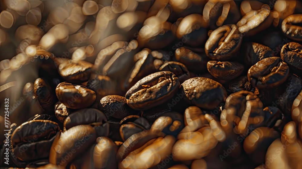 Sticker coffee beans background. generative ai