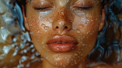 woman in shower with amazing skincare and soft water and light