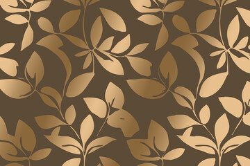 Luxurious golden botanical background. Printable wallpapers, covers, wall art, greeting card, wedding cards, invitations.
