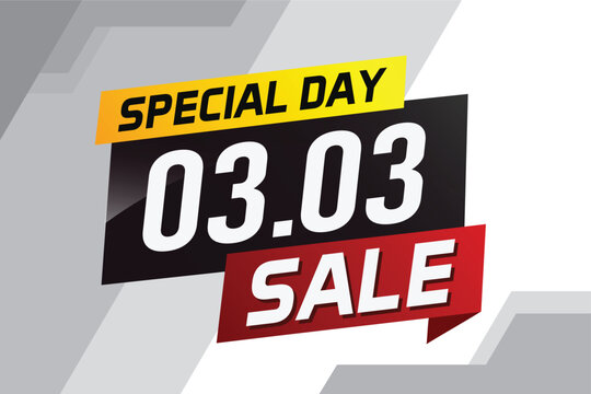 3.3 Special day sale word concept vector illustration with ribbon and 3d style for use landing page, template, ui, web, mobile app, poster, banner, flyer, background, gift card, coupon

