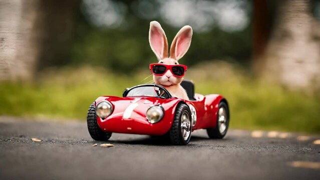 bunny in the car