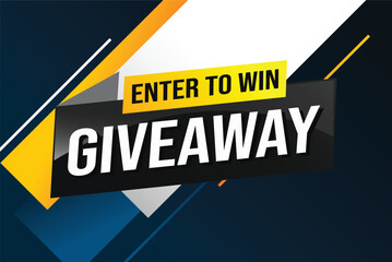 giveaway enter and win word vector illustration 3d style for social media landing page, template, ui, web, mobile app, poster, banner, flyer, background, gift card, coupon, label, wallpaper

