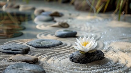 Zen garden tranquility. Generative AI