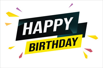happy birthday word concept vector illustration with lines modern futuristic 3d style for landing page template web mobile app poster banner flyer background gift card coupon label wallpaper

