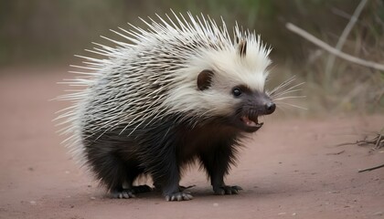 A-Porcupine-With-Its-Ears-Flattened-Back-Frighten- 2