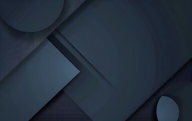 Dark blue background with geometric shapes, minimalistic design for a presentation or social media...