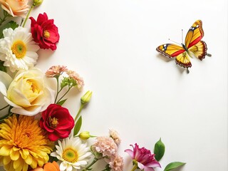 butterflies and flowers generative ai