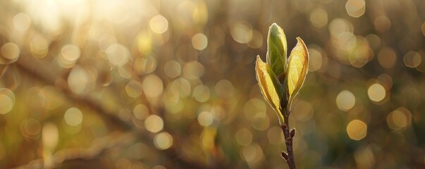 New Beginnings: A Tender Green Willow Shoot Springs to Life in the Warm Embrace of the Season - obrazy, fototapety, plakaty