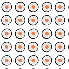 Vector  sushi and rolls seamless pattern. Used for decorative print, wrapping paper, menu, wallpaper and fabric © Катерина Германчук