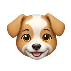 Fototapeta premium Illustration of Cute Little Dog Emoji Character, Cute puppy pet collection, diverse breeds, IOS