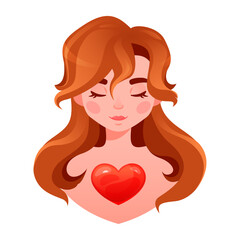 Love yourself. Love your body and mind. Make time for yourself. Be happy and feeling bliss, harmony, positive emotion, confidence. Colored vector cartoon illustration