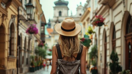 Female Solo Traveler Exploring Famous European Landmarks