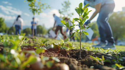 Corporate Social Responsibility, Business leaders participating in tree planting event.