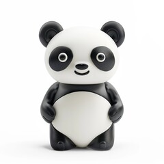 Naklejka premium A 3D toy cute panda isolated on white background