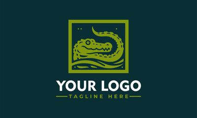 "Vintage Crocodile Logo Vector - Stylish Reptile Design for Strong Business Identity"