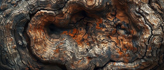 Very close shot of tree trunk a product background type portrait with a big space for text, Generative AI.