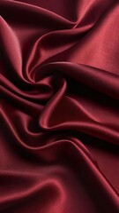 Fototapeta premium Vertical textured abstract background with dark red color silk fabric