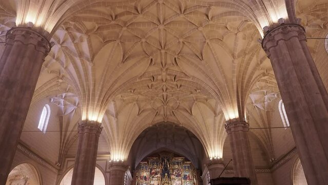 BOLEA HUESCA ARAGON SPAIN. Gothic collegiate church. Church The collegiate church of Santa Mar&iacute;a la Mayor in the town of Bolea, province of Aragon, Spain. bolea cherries