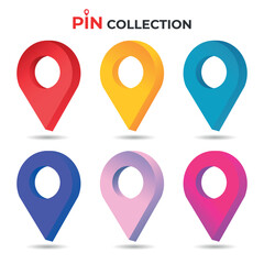 Location points vector shapes on white for maps and navigation apps, red geolocation markers, place mark icons, cartography and traveller interest symbols