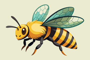 sideways bee vector 