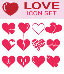 Doodle hearts sketch set. Various different hand drawn heart icon love collection isolated on white background. Red heart symbol for Valentines Day. Vector illustrator. EPS 10