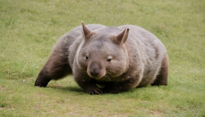 A-Playful-Wombat-Rolling-Down-A-Grassy-Hill-