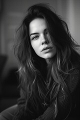 Fototapeta premium portrait of a beautiful woman with a long hair,