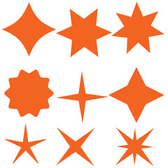Obraz premium Star burst sticker vector set. Stars collection. Star icons. Starburst flower sale badge. Star blank label, stickers emblem. Shine symbol illustration. Sun ray frames, quality signs, sale icon