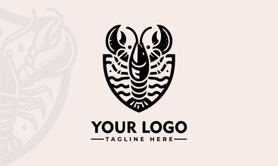 Vintage Lobster Logo Vector Unique Design for Business Identity Premium Lobster Symbol for Branding