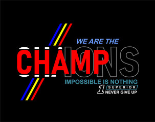 champions t shirt design vector, Varsity T shirt Designs, Slogan T shirt Design