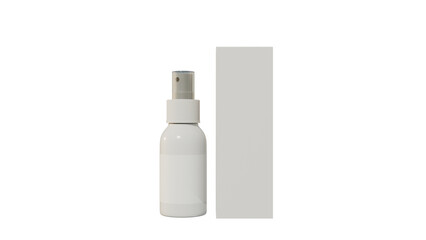 a bottle of spray sitting next to a white wall