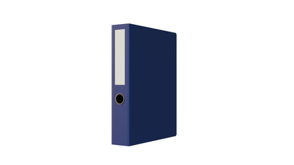 a blue binder with a black ring on it