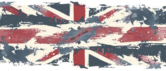 Garland of the Union Jack for the King's coronation. Modern illustration with seamless border.