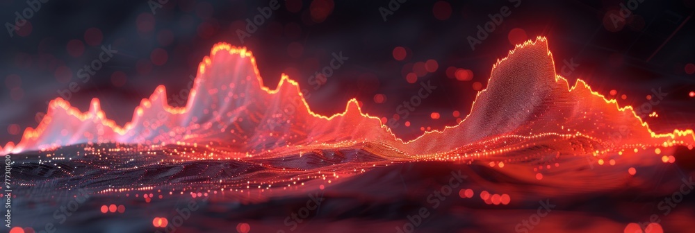 Aufkleber digital representation of a dynamic wave of light