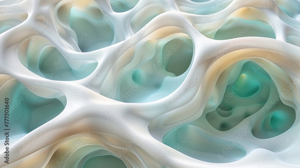 Poster abstract digital artwork featuring a wavy pattern created using computer graphics