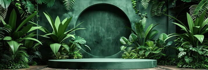 Green toilet surrounded by lush plants and trees in a natural setting