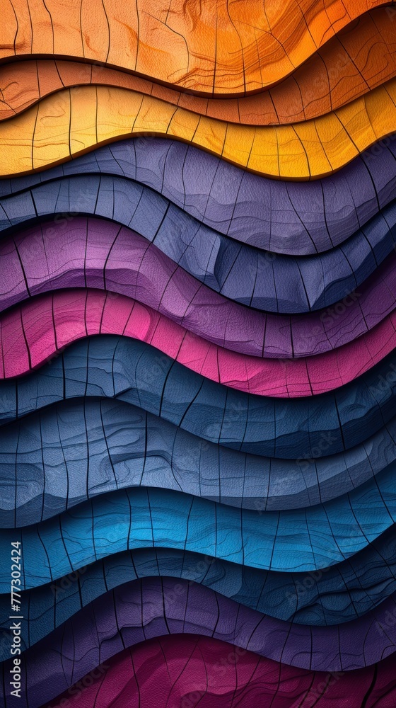 Poster multicolored abstract background featuring dynamic wavy lines