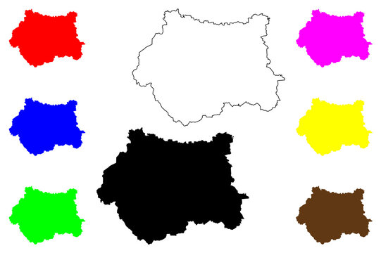 West Yorkshire (United Kingdom of Great Britain and Northern Ireland, England, Metropolitan county) map vector illustration, scribble sketch West Yorkshire map..