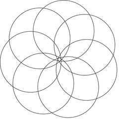 Circle overlapping icon, logo, symbol. Geometric element