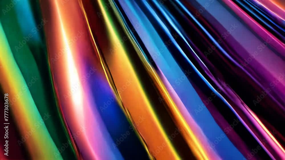 Poster bright rainbow waves shimmering in a spiral vortex, creating a feeling of movement and smoothness.