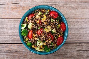 Fresh vegetable salad with quinoa
