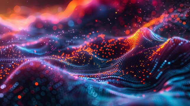 Machine learning visualized through a blend of colors and patterns