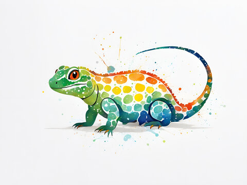 Painting renderings of colorful reptiles, lizards, and chameleons, as well as illustrations and picture books

