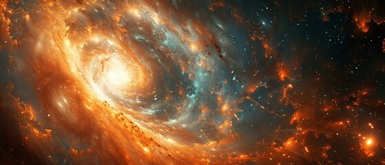 Celestial bodies colliding in a symphony of light and energy - obrazy, fototapety, plakaty