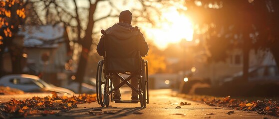 A wheelchairbound individual with degenerative arthritis - obrazy, fototapety, plakaty